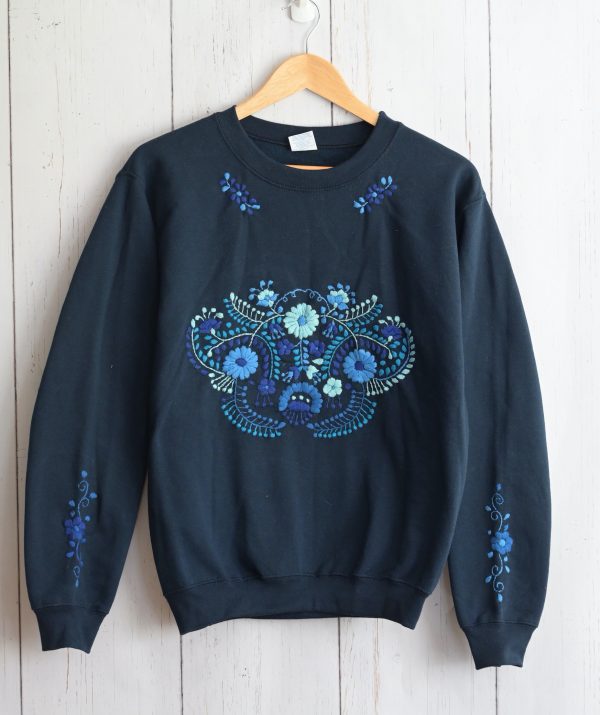 Hand embroidered sweatshirt