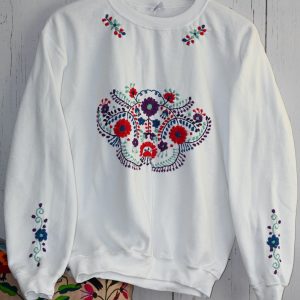 Hand embroidered Sweatshirt felpa cotton